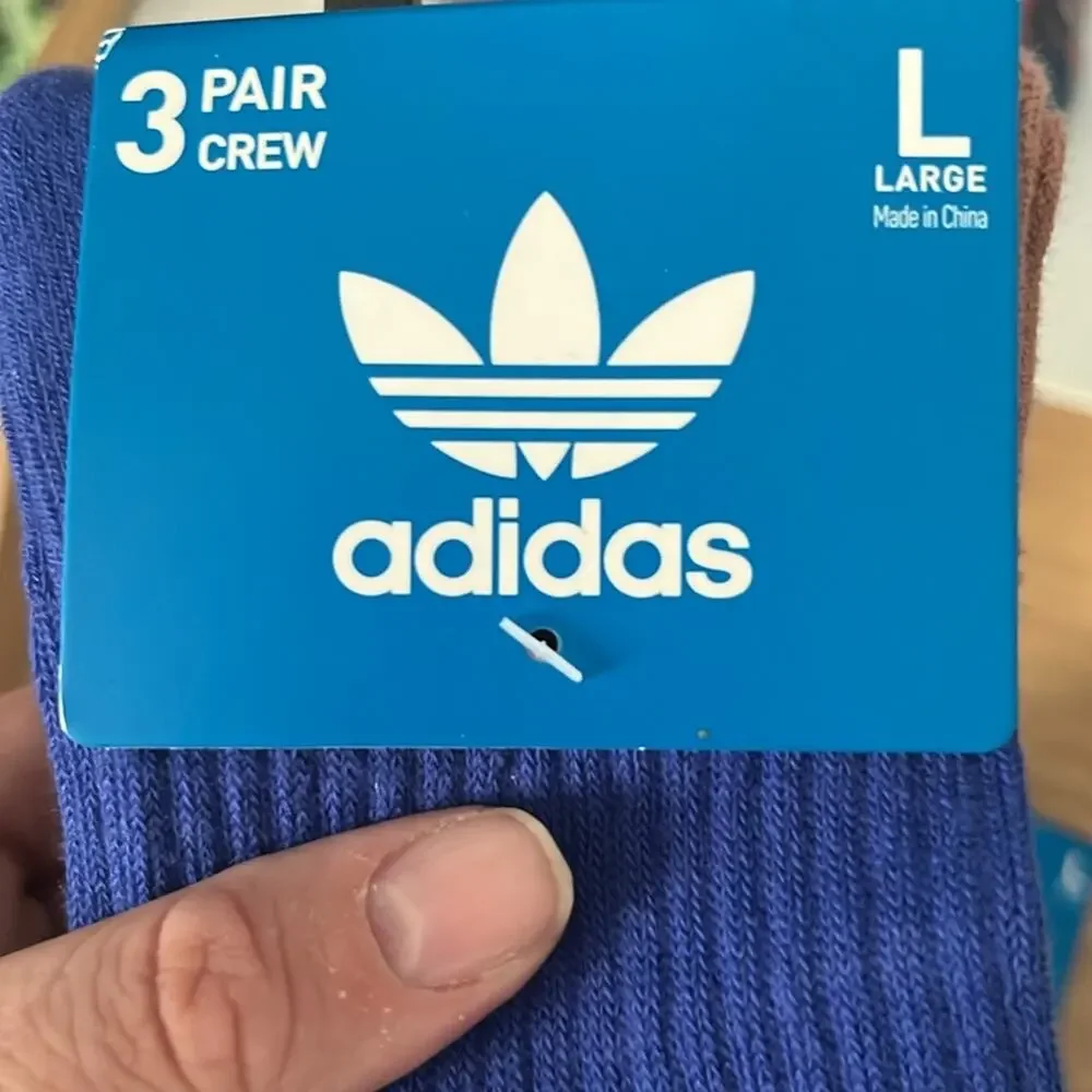 Bundle 2 Packs of Adidas Crew Socks Size Womens 10-13, Mens Size 8-12